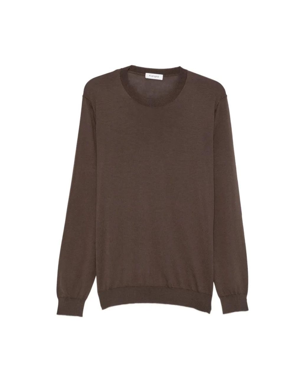 Kangra Brown Round-Neck Knitwear for men