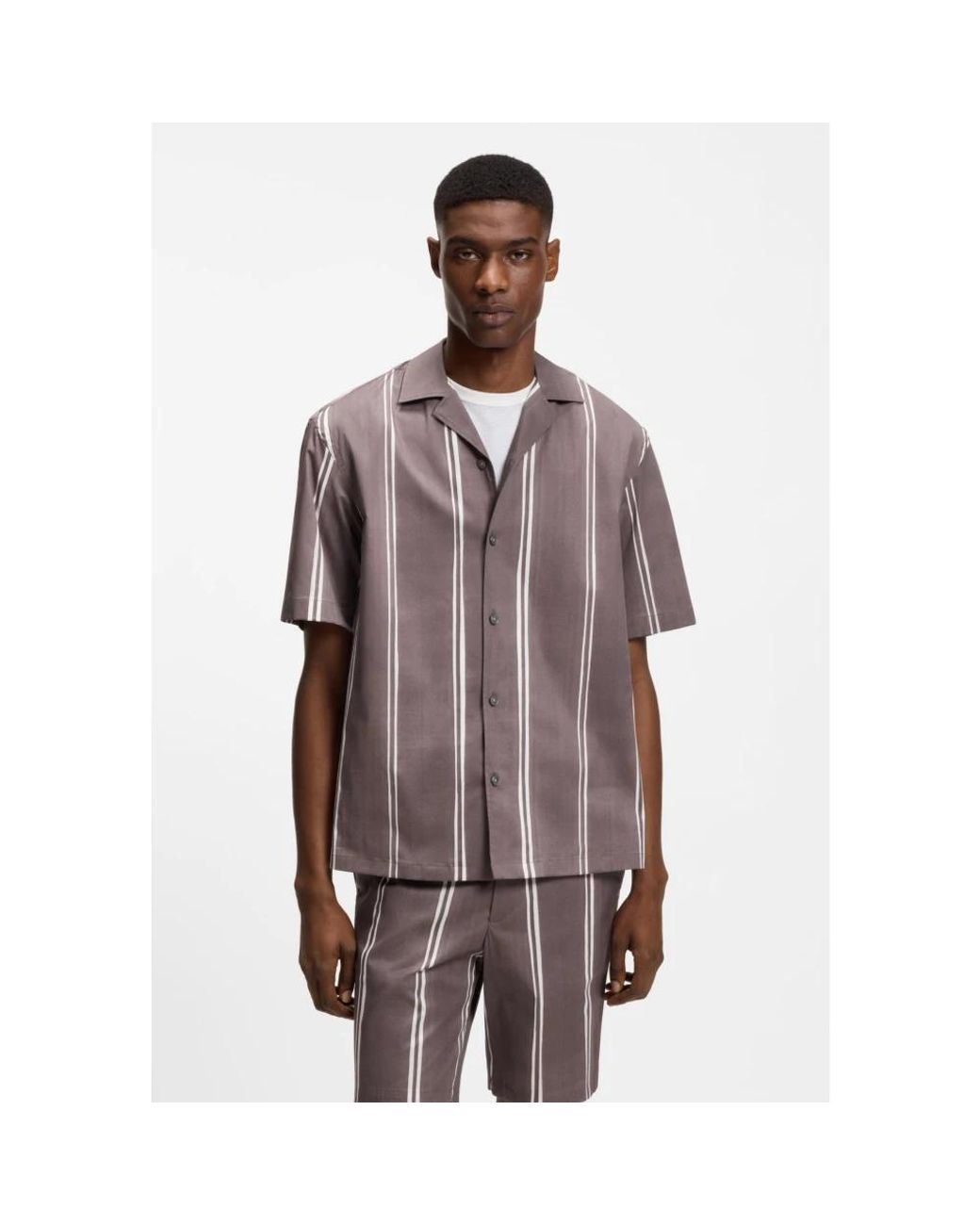 Boss Brown Short Sleeve Shirts for men