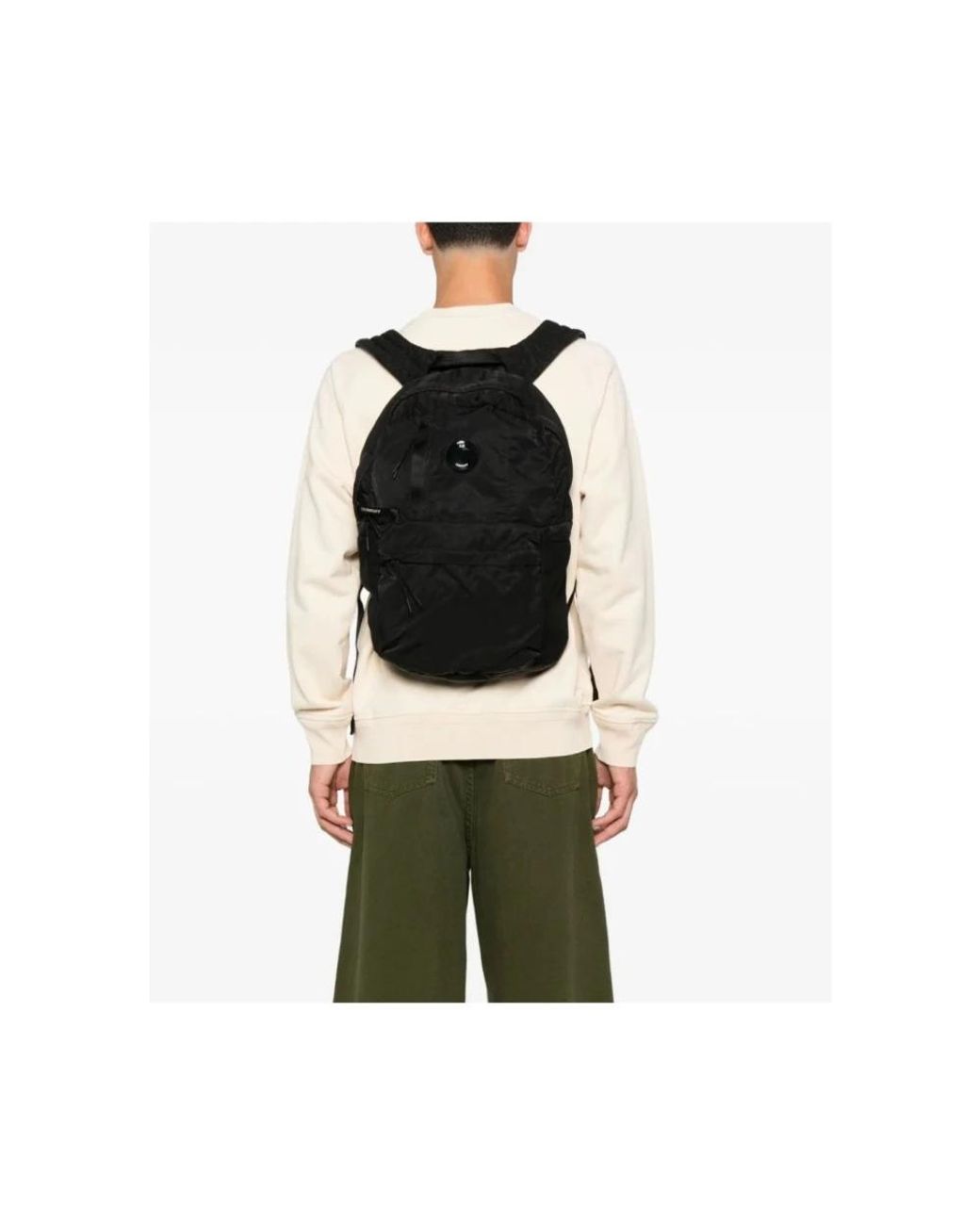 C P Company Black Backpacks for men
