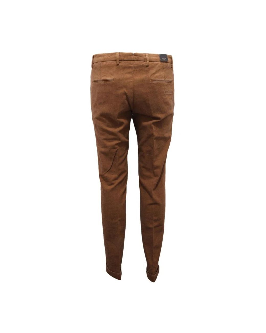 BRIGLIA Brown Slim-Fit Trousers for men