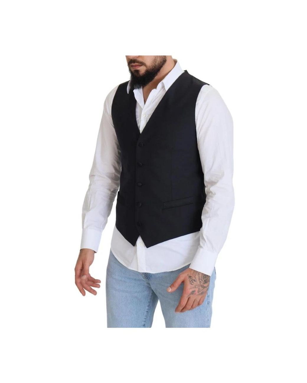 Dolce & Gabbana Black Waistcoats for men