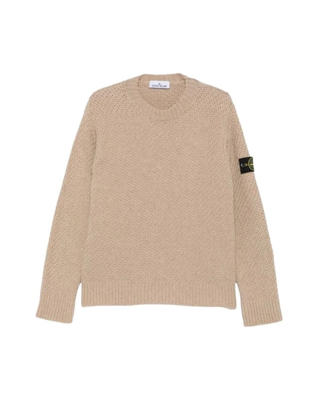 Stone Island Natural Round-Neck Knitwear for men