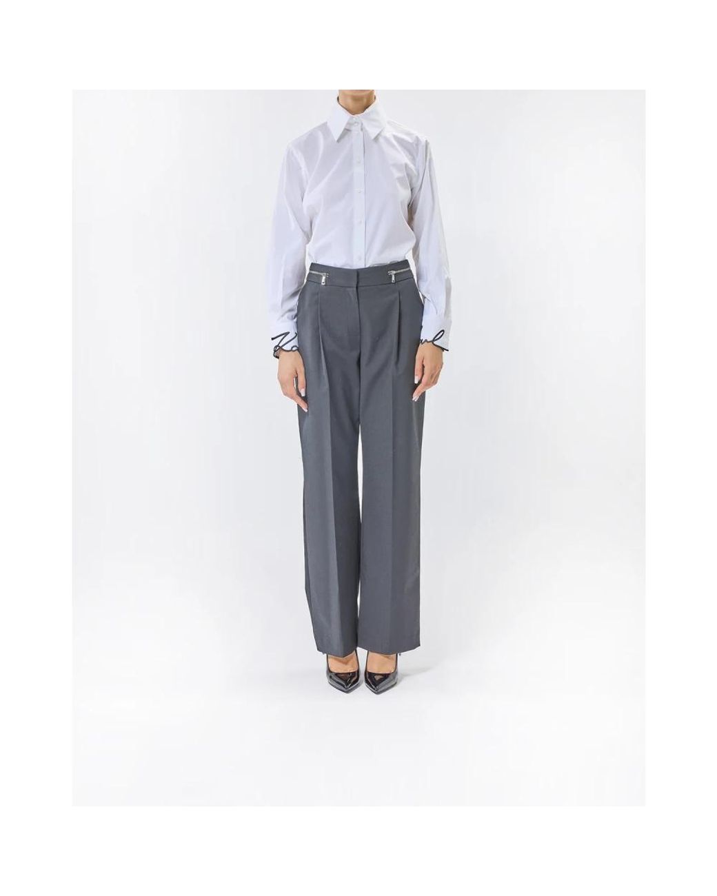 Karl Lagerfeld Blue Wide Trousers
