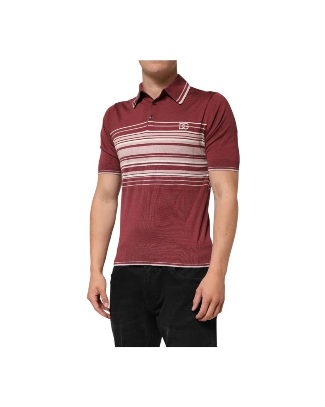 Dolce & Gabbana Red Polo Shirts for men