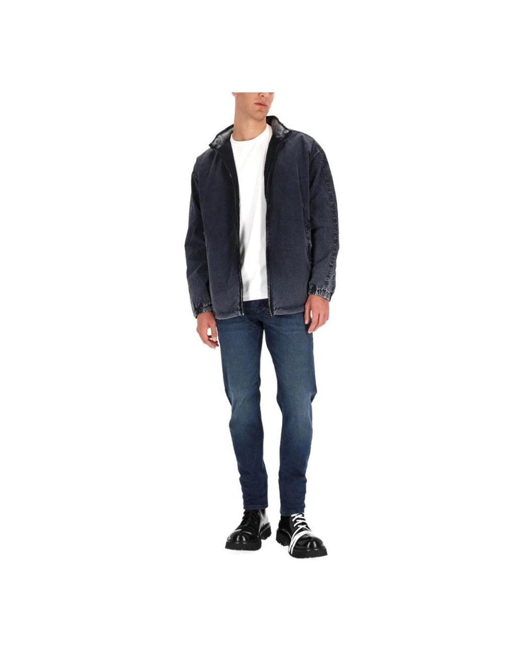 DIESEL Blue Denim Jackets for men