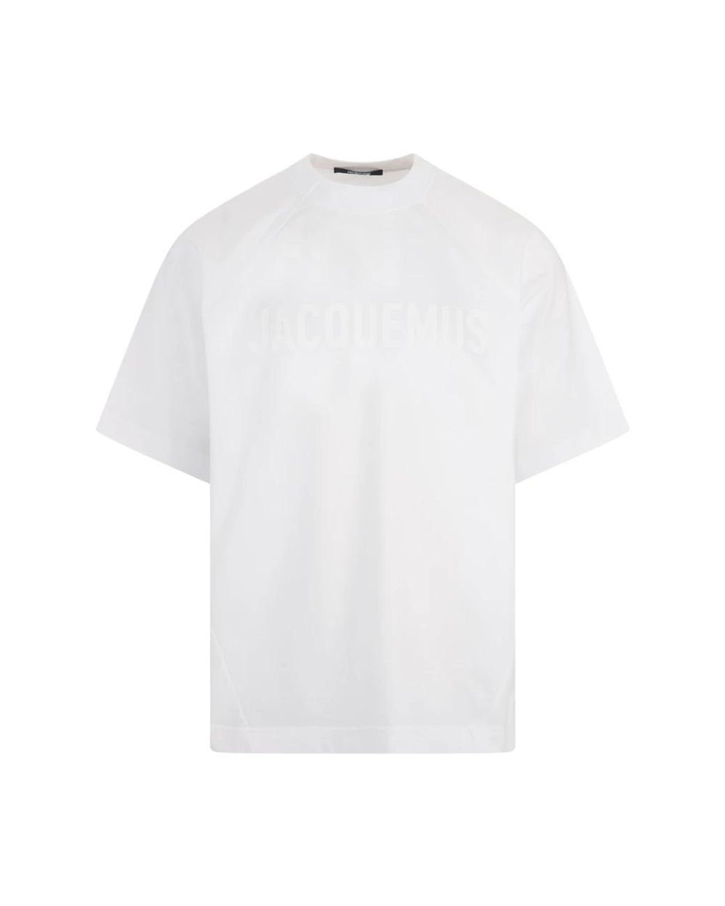 Jacquemus Tops ,Wit ,Katoen Typo T-Shirt in het White voor heren
