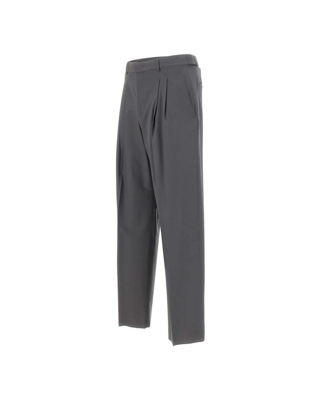 Emporio Armani Gray Straight Trousers for men