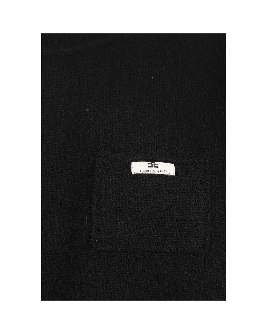Elisabetta Franchi Black Round-Neck Knitwear