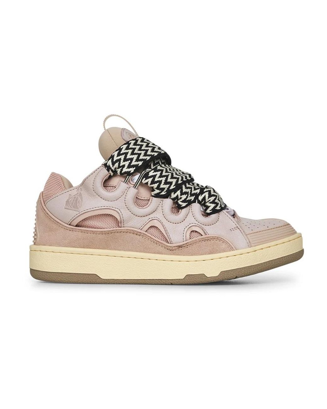 Lanvin Schoenen ,Roze ,Leer Stoep Sneakers in het White