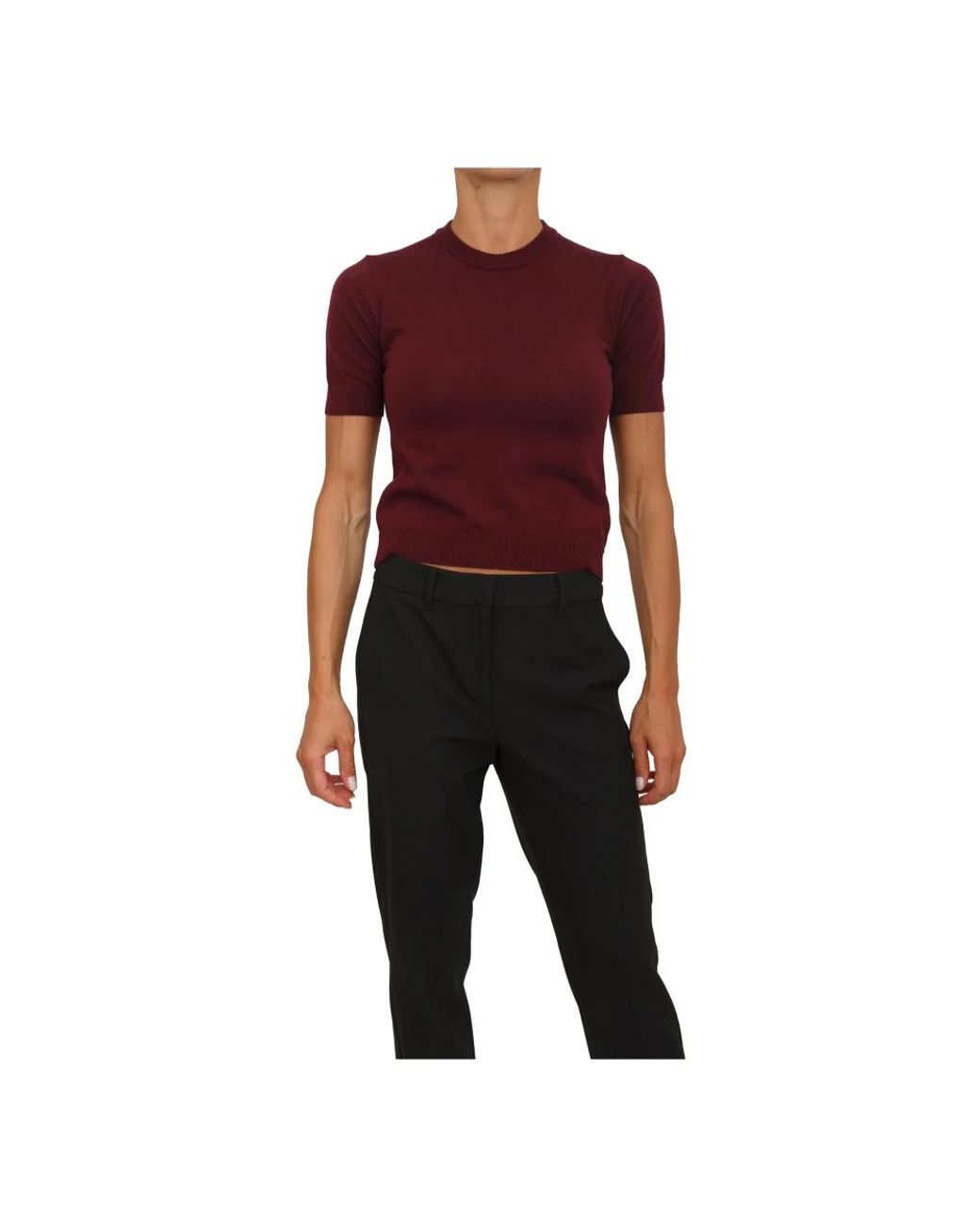 Anna Molinari Red Round-Neck Knitwear