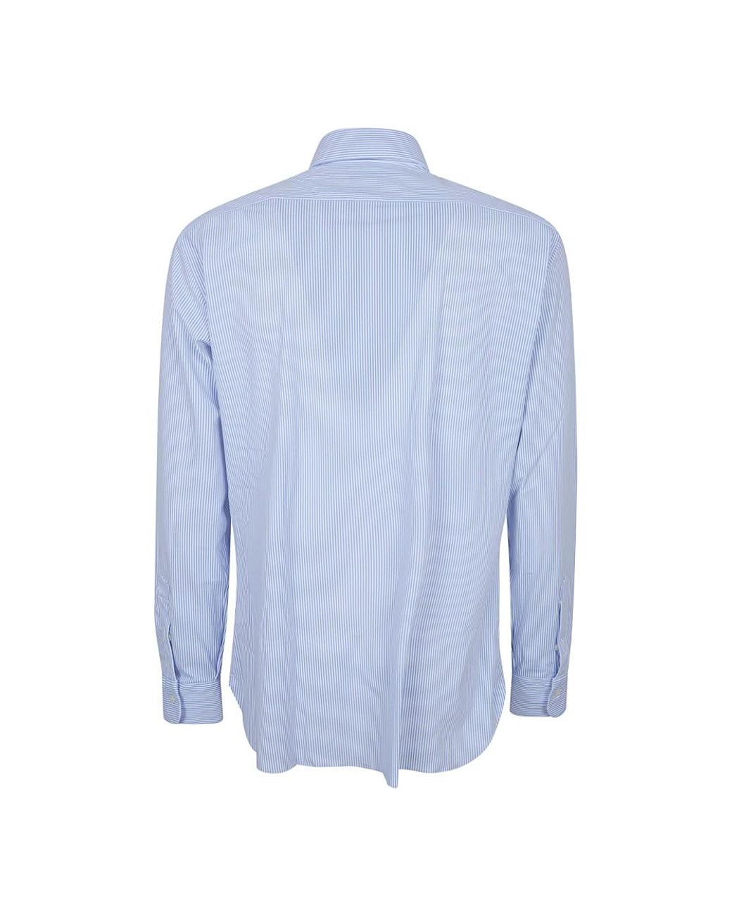Barba Napoli Blue Formal Shirts for men