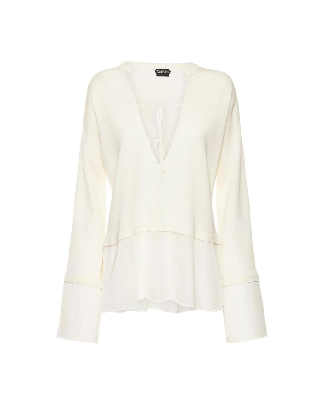 Tom Ford White V-Neck Knitwear