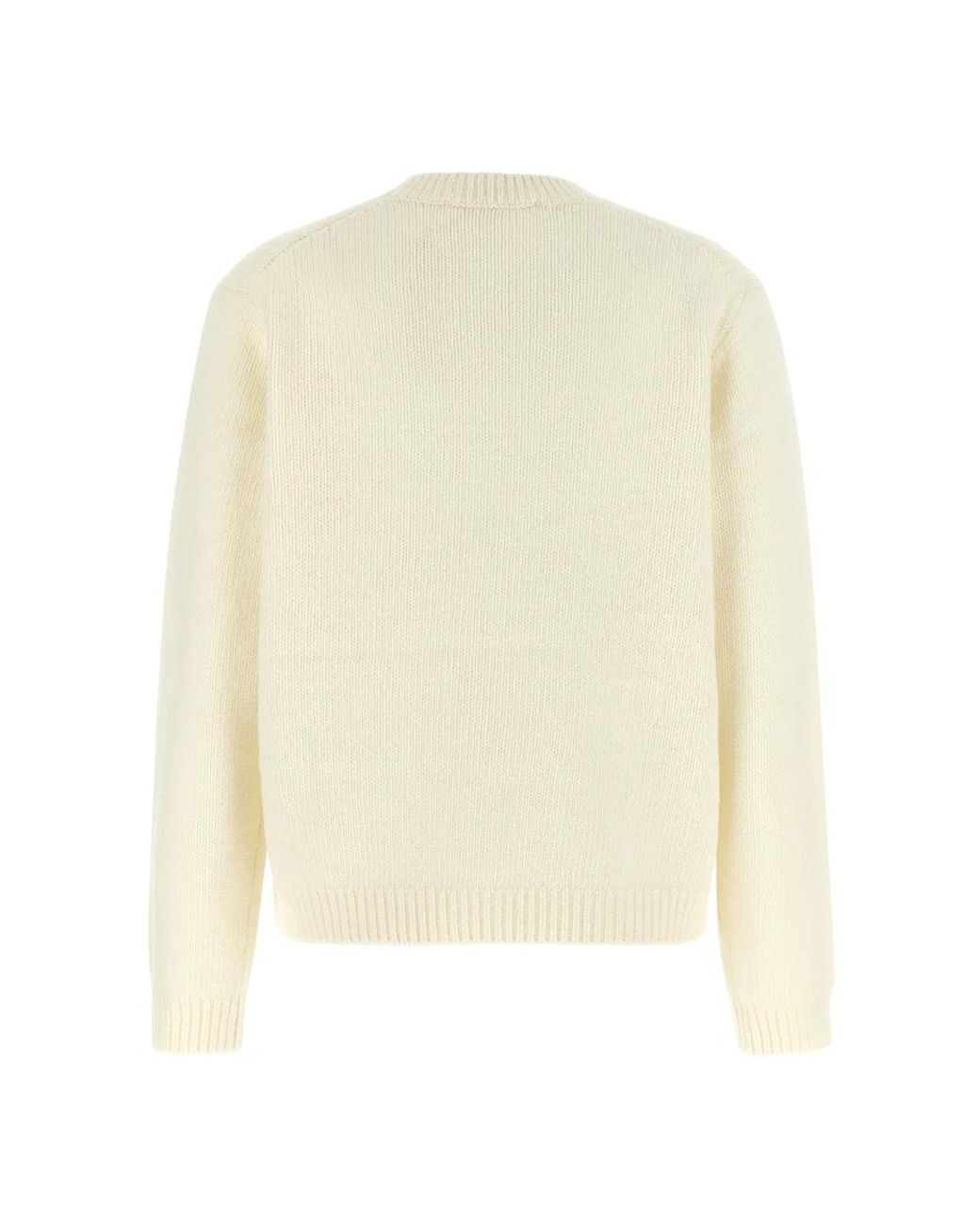 Maison Kitsuné White Round-Neck Knitwear