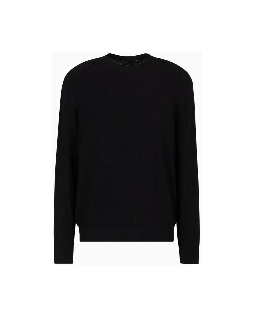 ARMANI EXCHANGE Black Round-Neck Knitwear for men