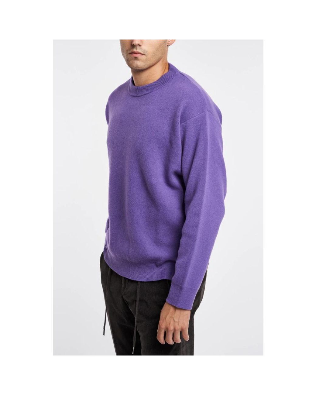 Daniele Fiesoli Purple Round-Neck Knitwear for men