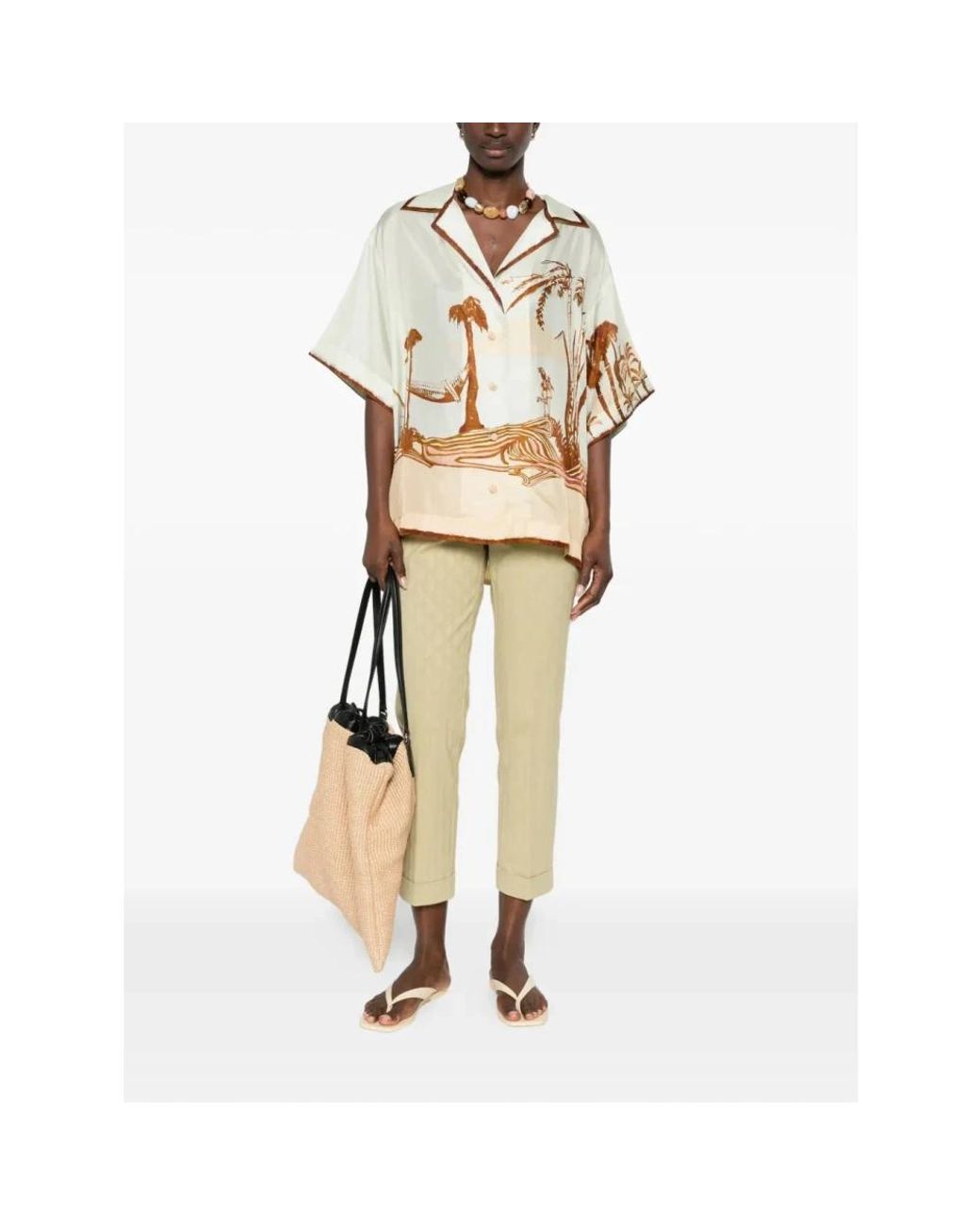 Etro Natural Cropped Trousers