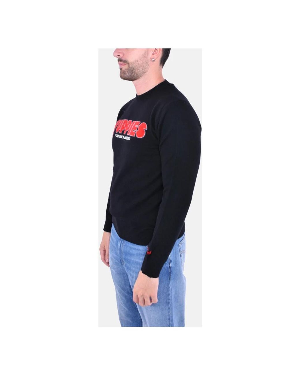 Mc2 Saint Barth Black Round-Neck Knitwear for men