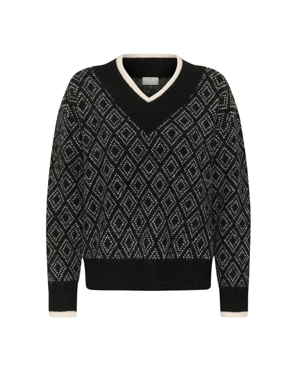 Kaffe Lizza Argyle in het Black