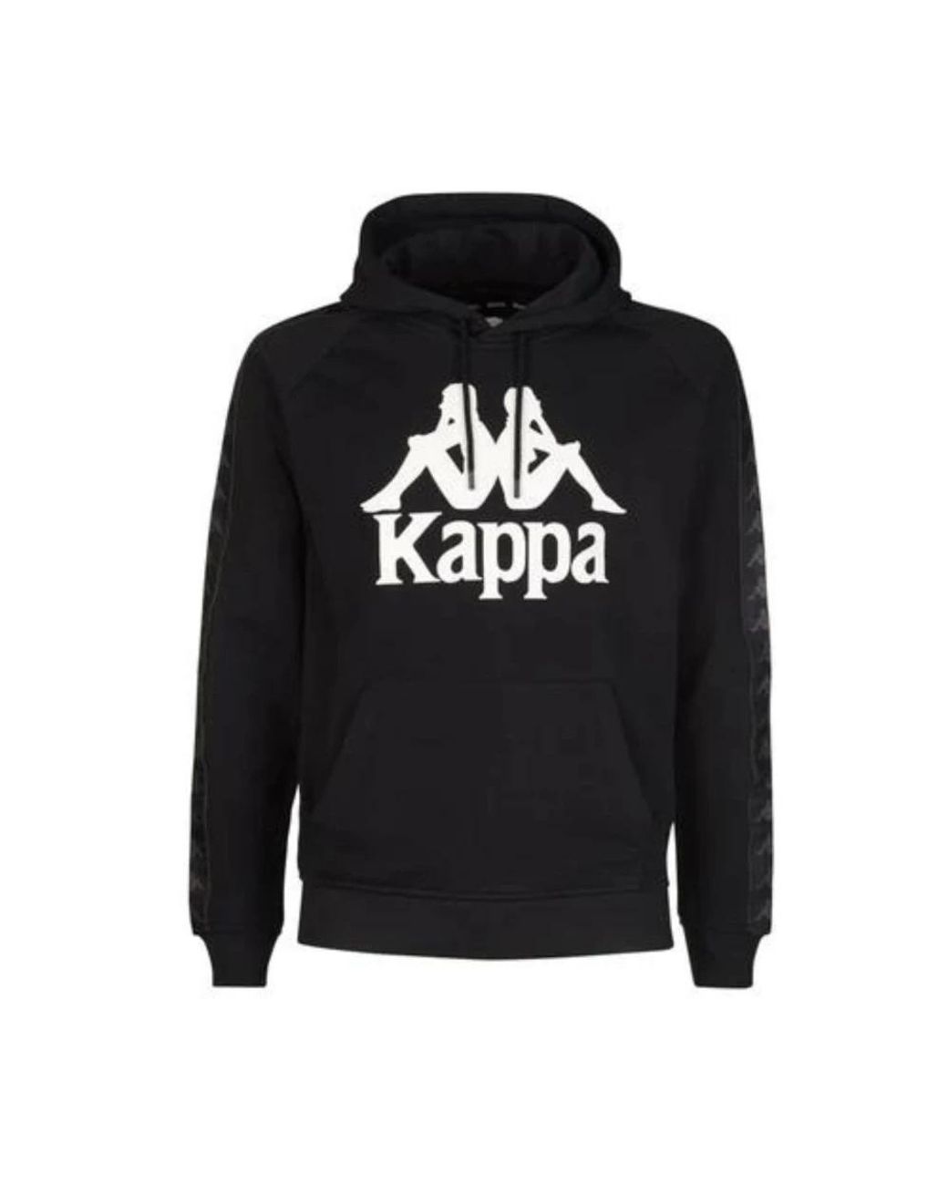 Kappa Hoodies & Sweatvesten ,Zwart ,Katoen Zwart Wit Antiek Katoen/Polyester Sweatshirt in het Black voor heren