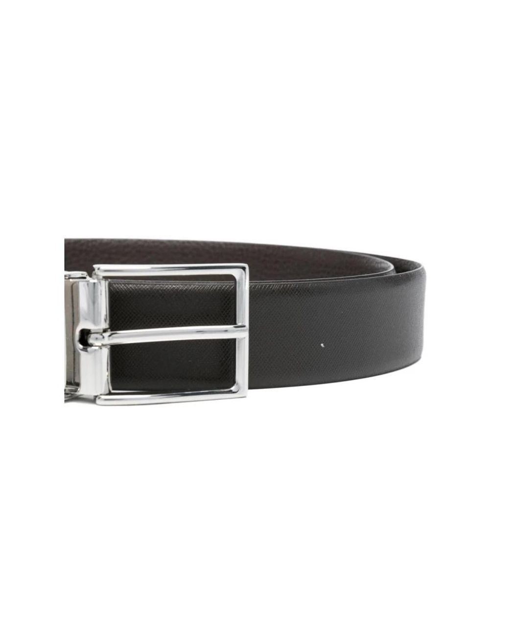 Emporio Armani Reversible Saffiano Leather Belt in het Black voor heren