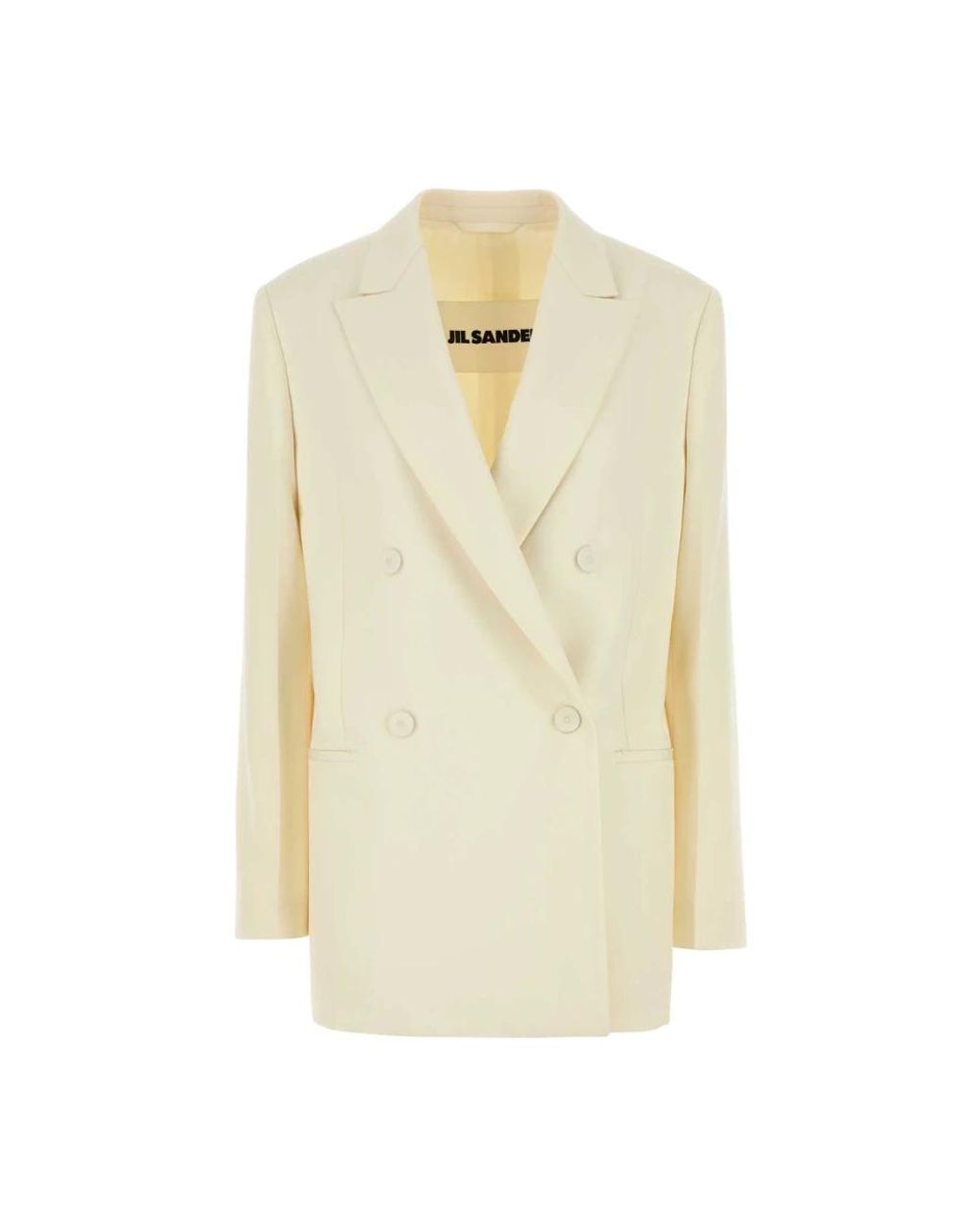 Jil Sander Jassen ,Wol Crèmekleurige Wollen Blazer in het Natural