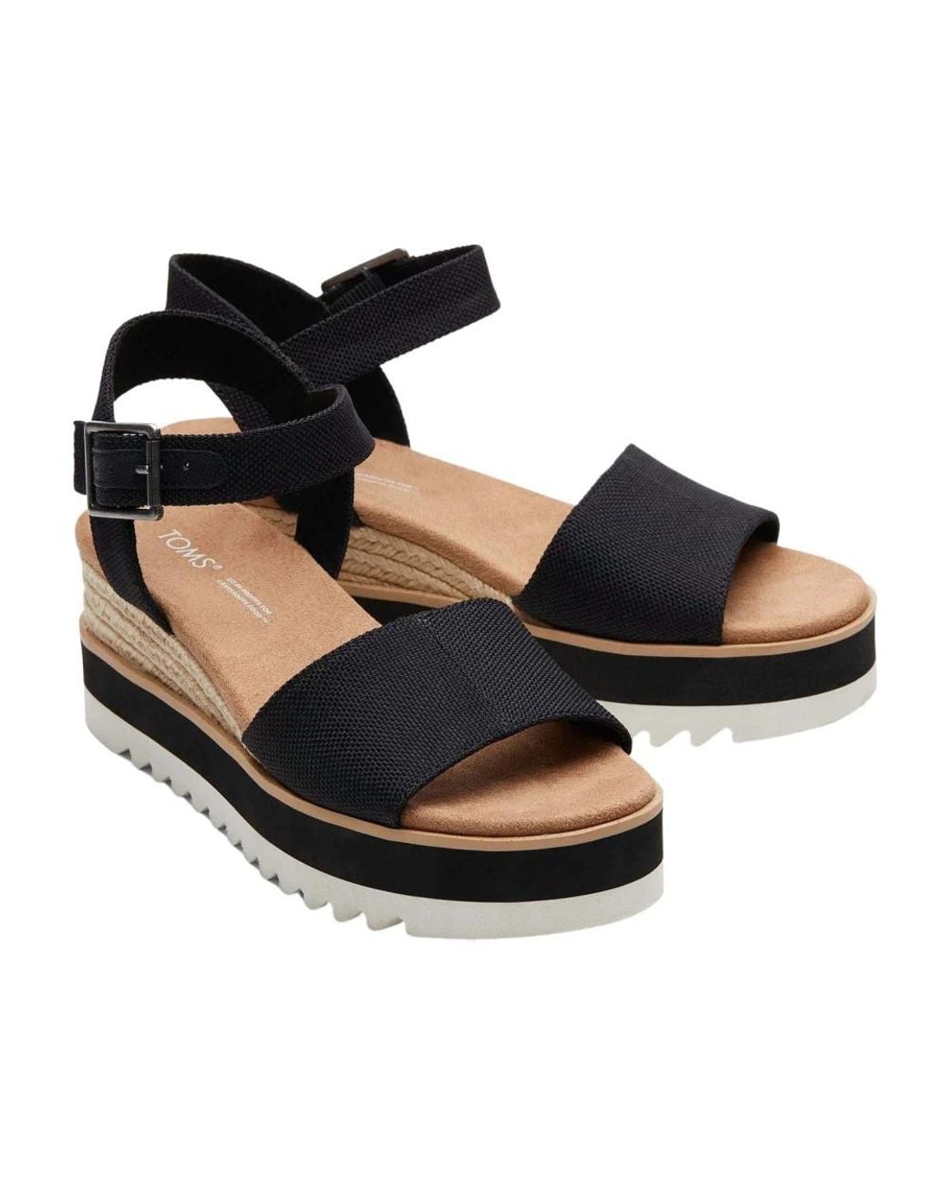 TOMS Black Diana Wedge Sandal