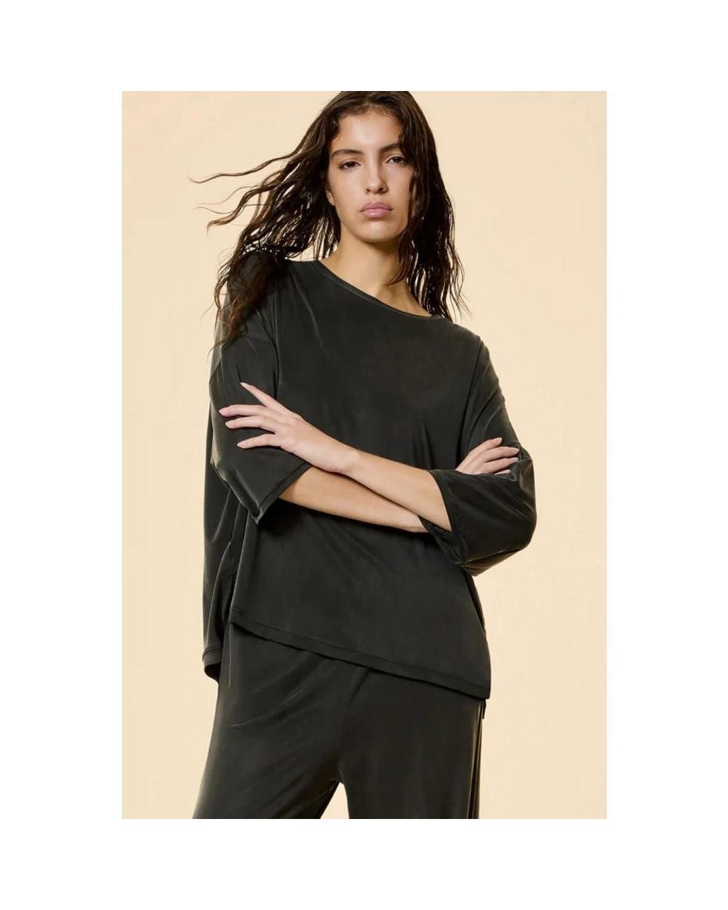 Rrd Black Oversized Tops