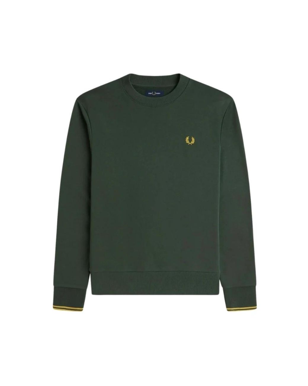 Fred Perry Hoodies & Sweatvesten ,Groen ,Katoen Sweatshirt Met Ronde Hals in het Green voor heren