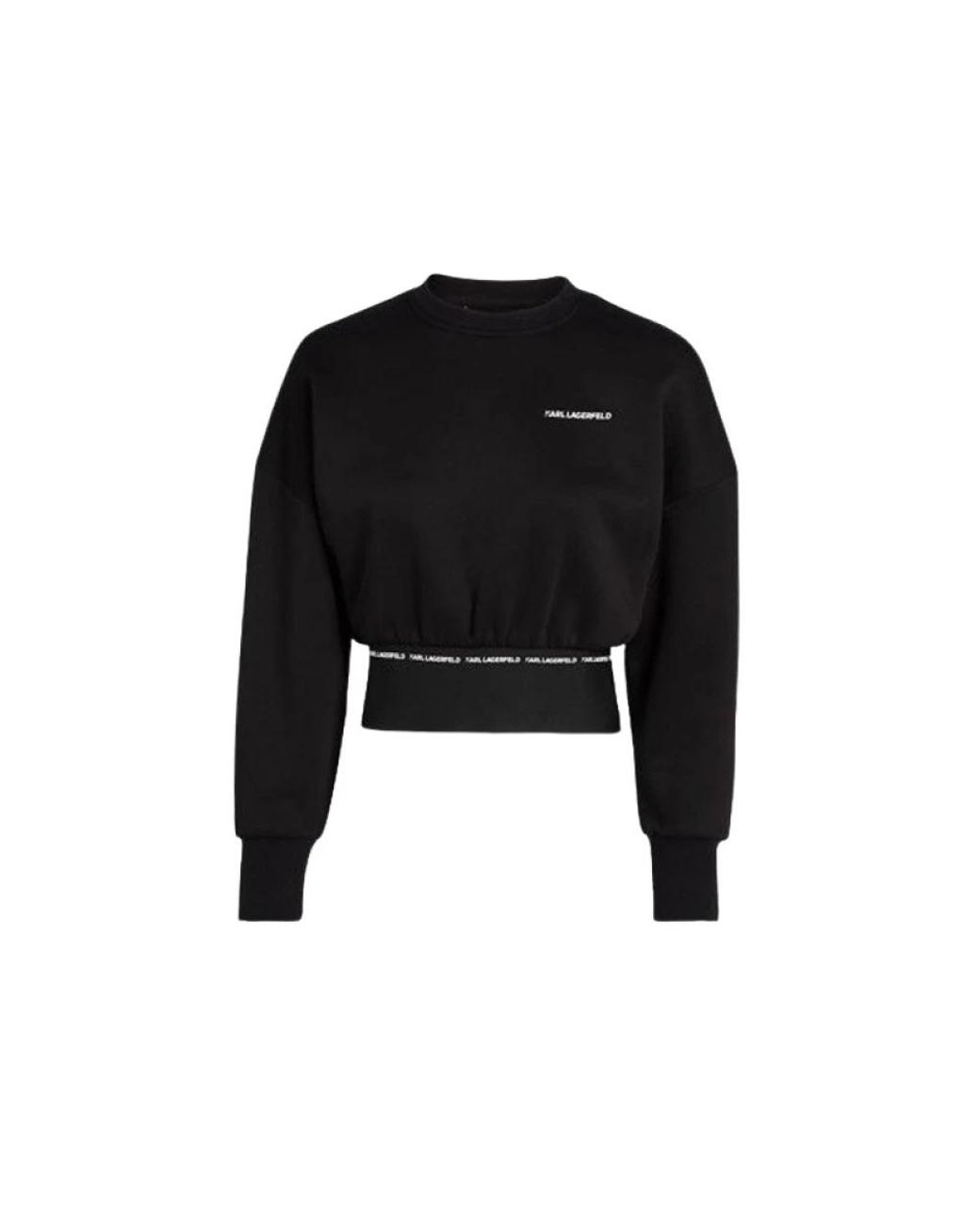 Karl Lagerfeld Hoodies & Sweatvesten ,Zwart ,Katoen Branded Elastic Sweatshirt in het Black