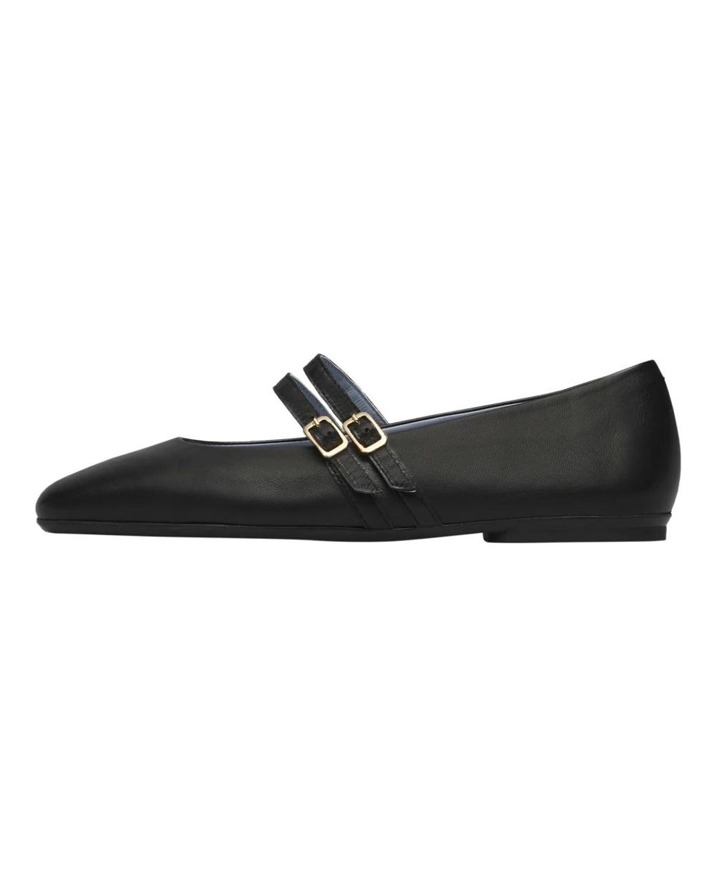 Voile Blanche Black Ballerina Shoes