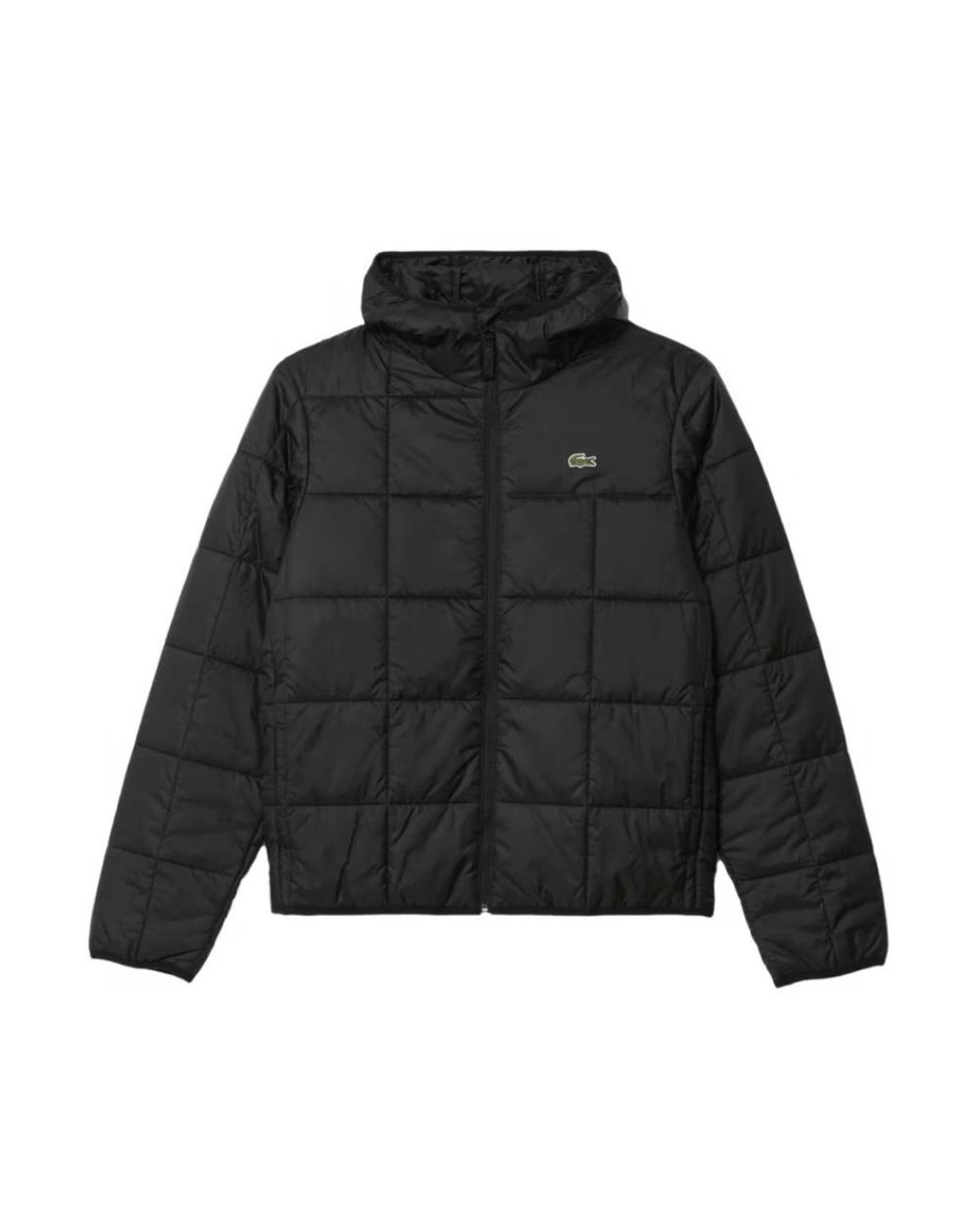 Lacoste Jassen ,Zwart ,Polyester Waterdichte Pufferjas Met Ritssluiting in het Black voor heren