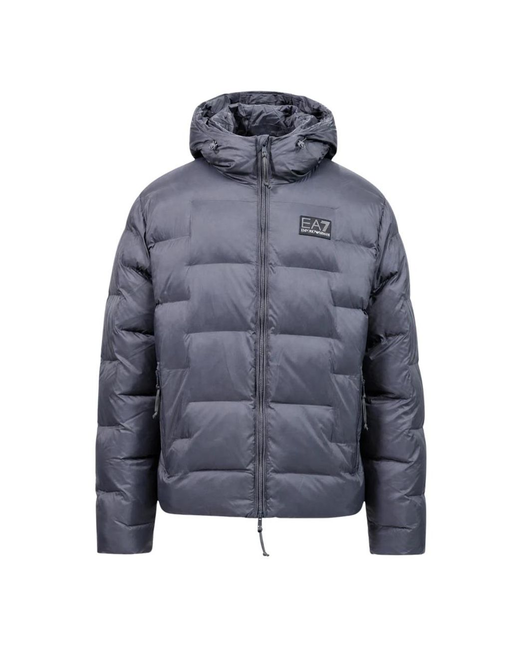 EA7 Jassen ,Grijs ,Polyester Gewatteerde Jas in het Blue voor heren