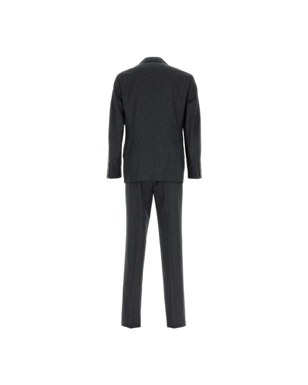 Brunello Cucinelli Black Single Breasted Suits for men
