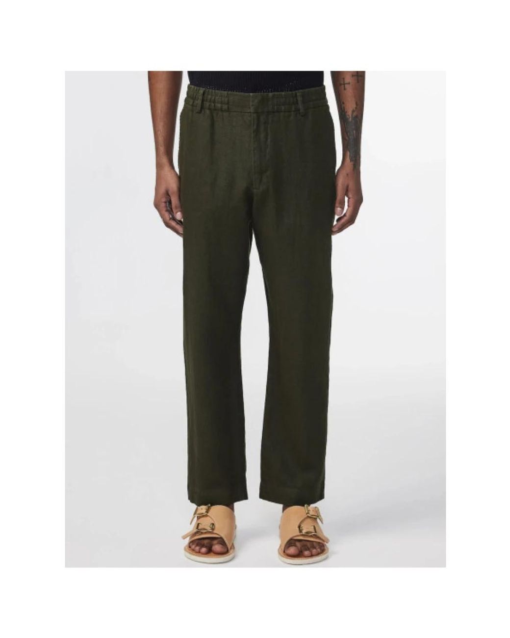 NN07 Green Straight Trousers for men