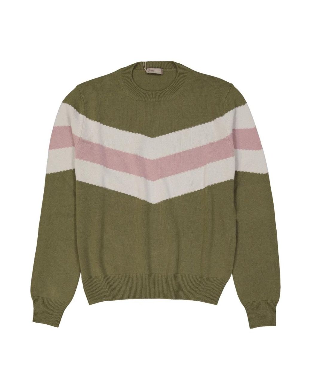 Herno Green Round-Neck Knitwear for men
