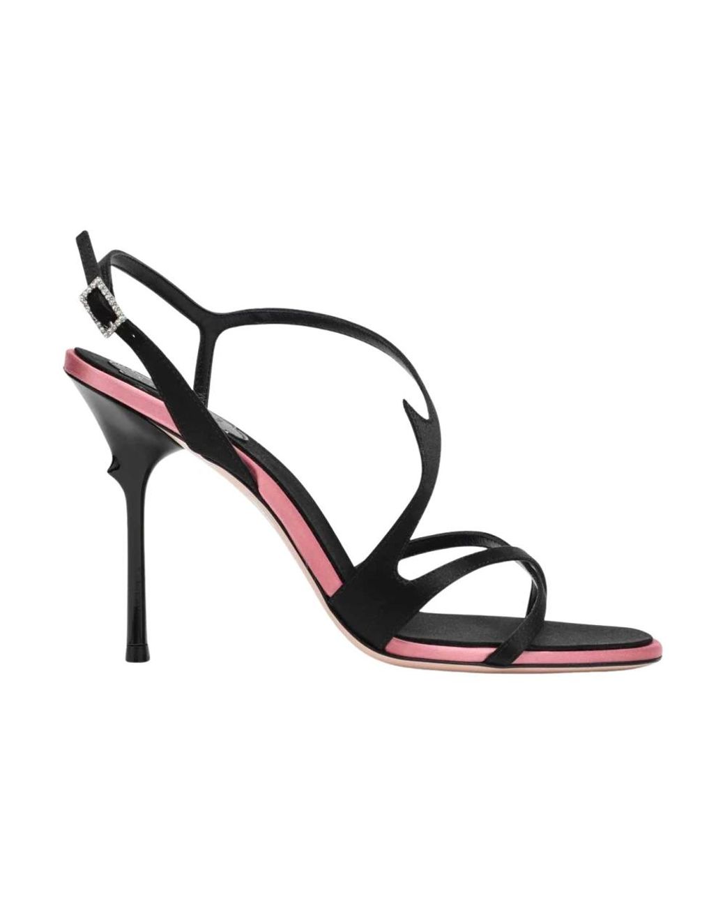 Roger Vivier Black Satin Heeled Sandals