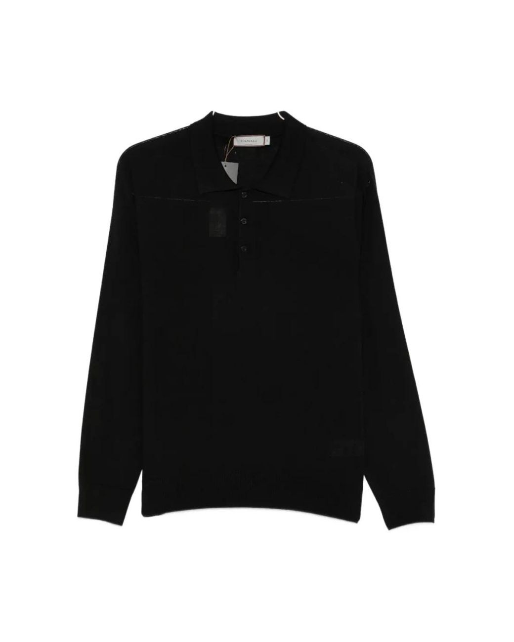 Canali Black Polo Shirts for men