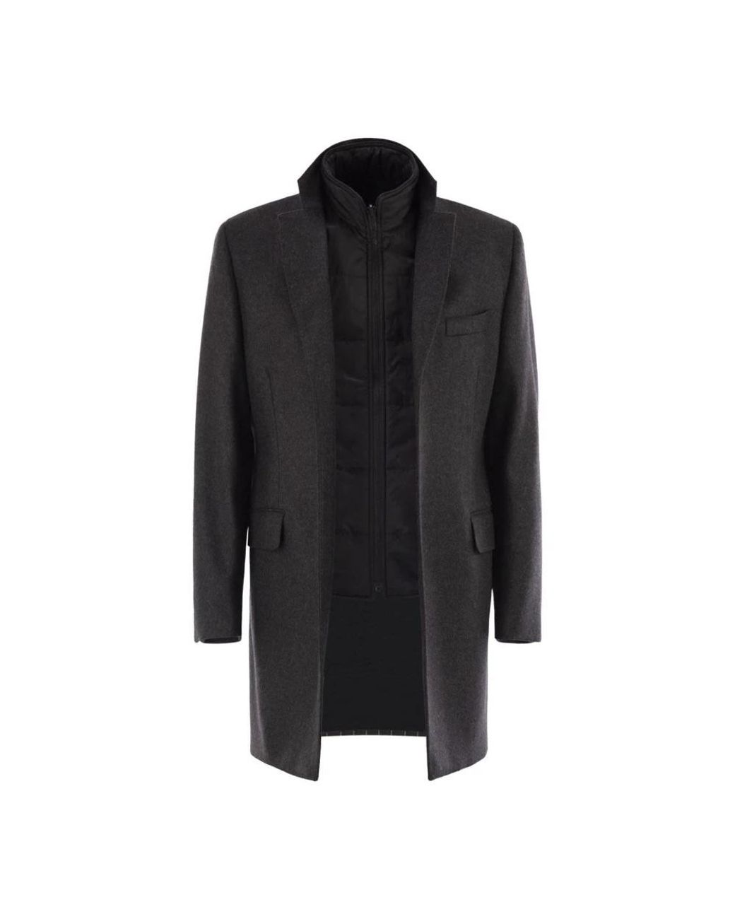 Fay Black Single-Breasted Coats for men