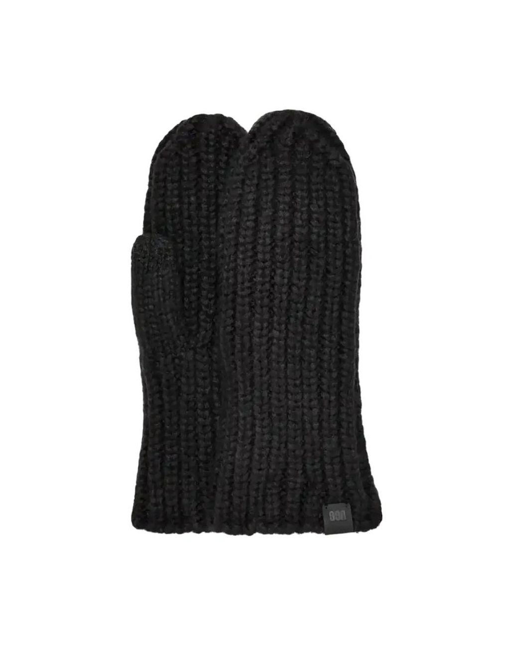 Ugg Chunky Rib Mitten in het Black