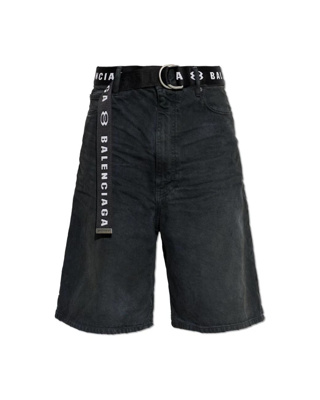Balenciaga Black Denim Shorts for men