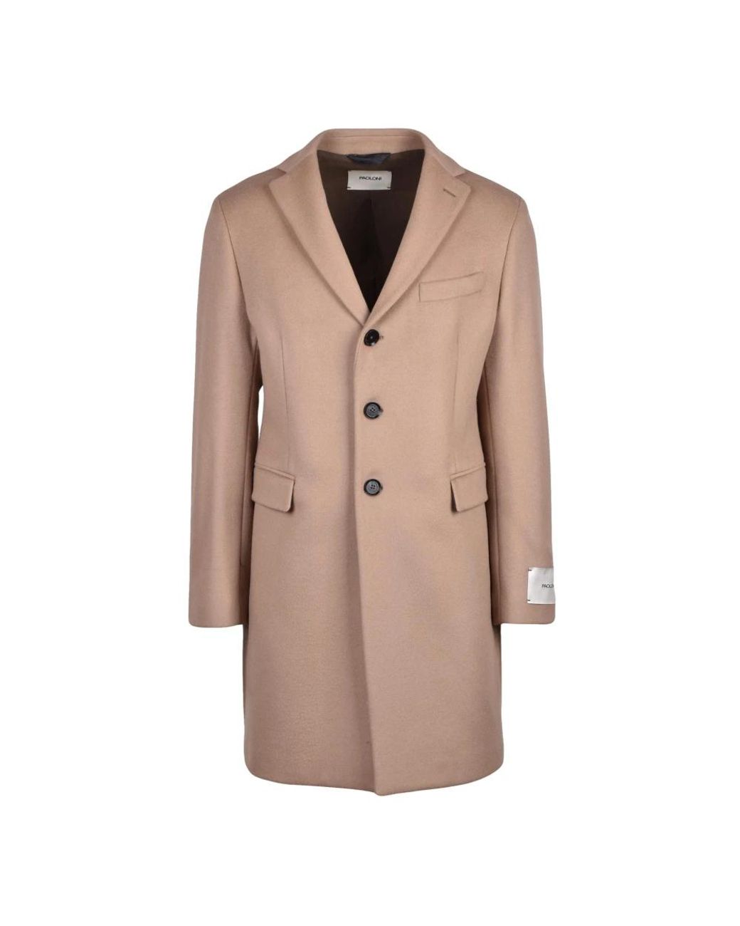 Paoloni Jassen ,Wol Cappotto in het Brown voor heren