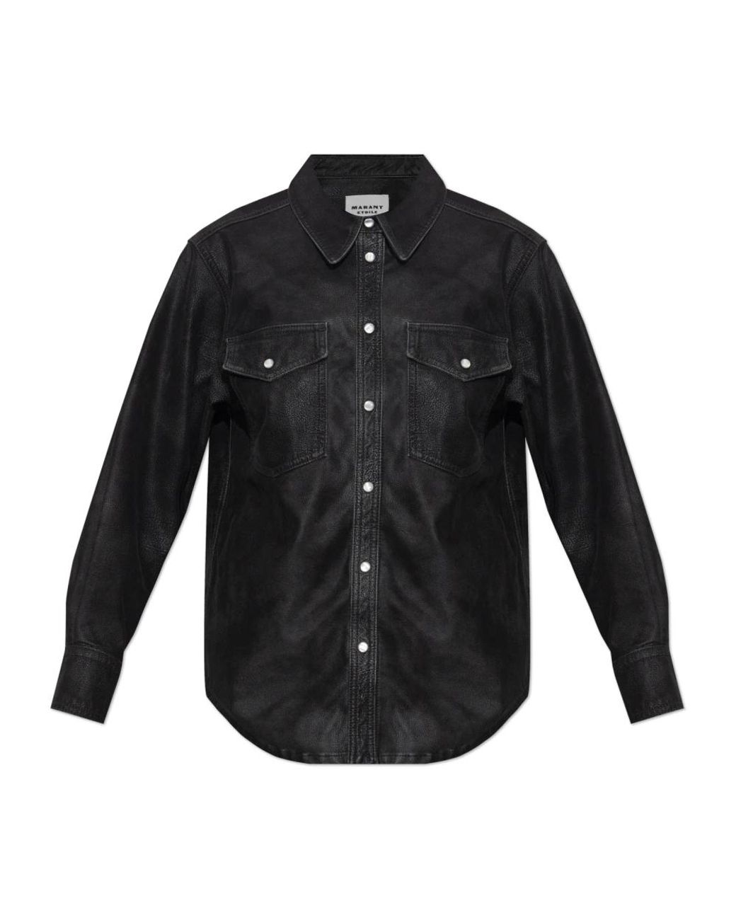 Isabel Marant Overhemden ,Zwart ,Leer Karima Shirt in het Black