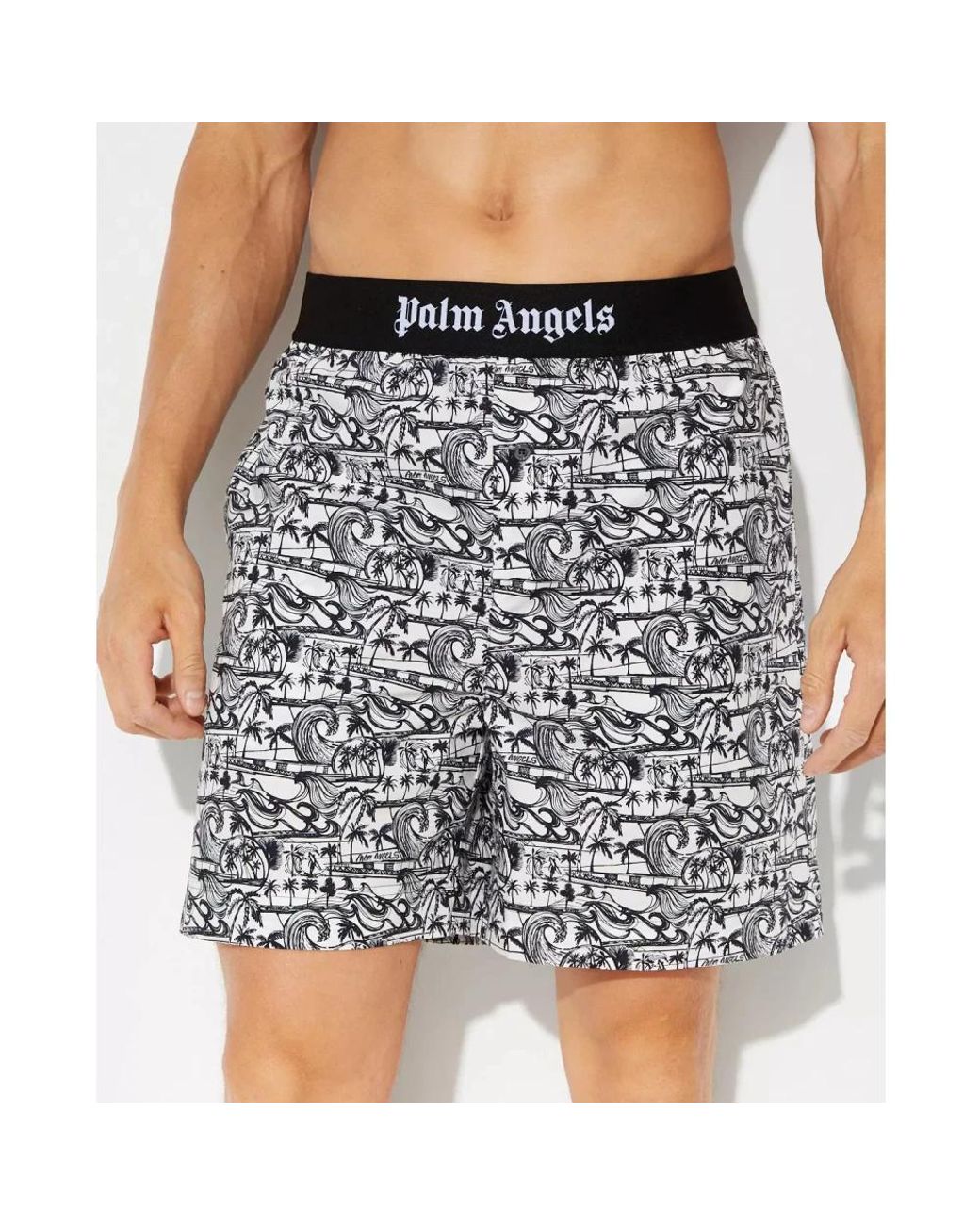 Palm Angels Gray Short Shorts for men