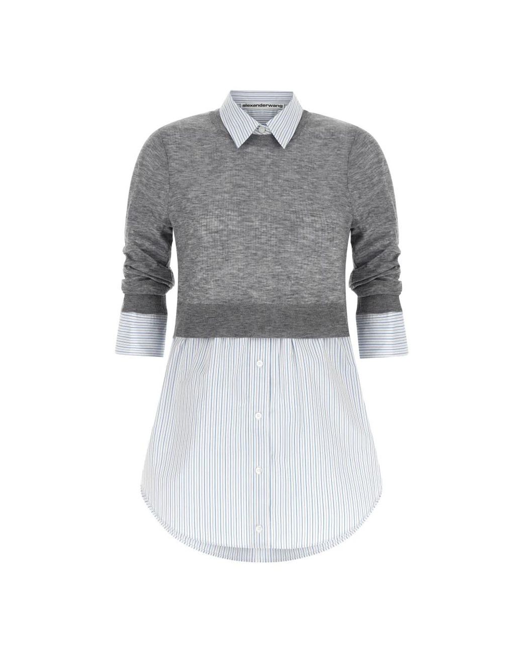 Alexander Wang Gray Round-Neck Knitwear