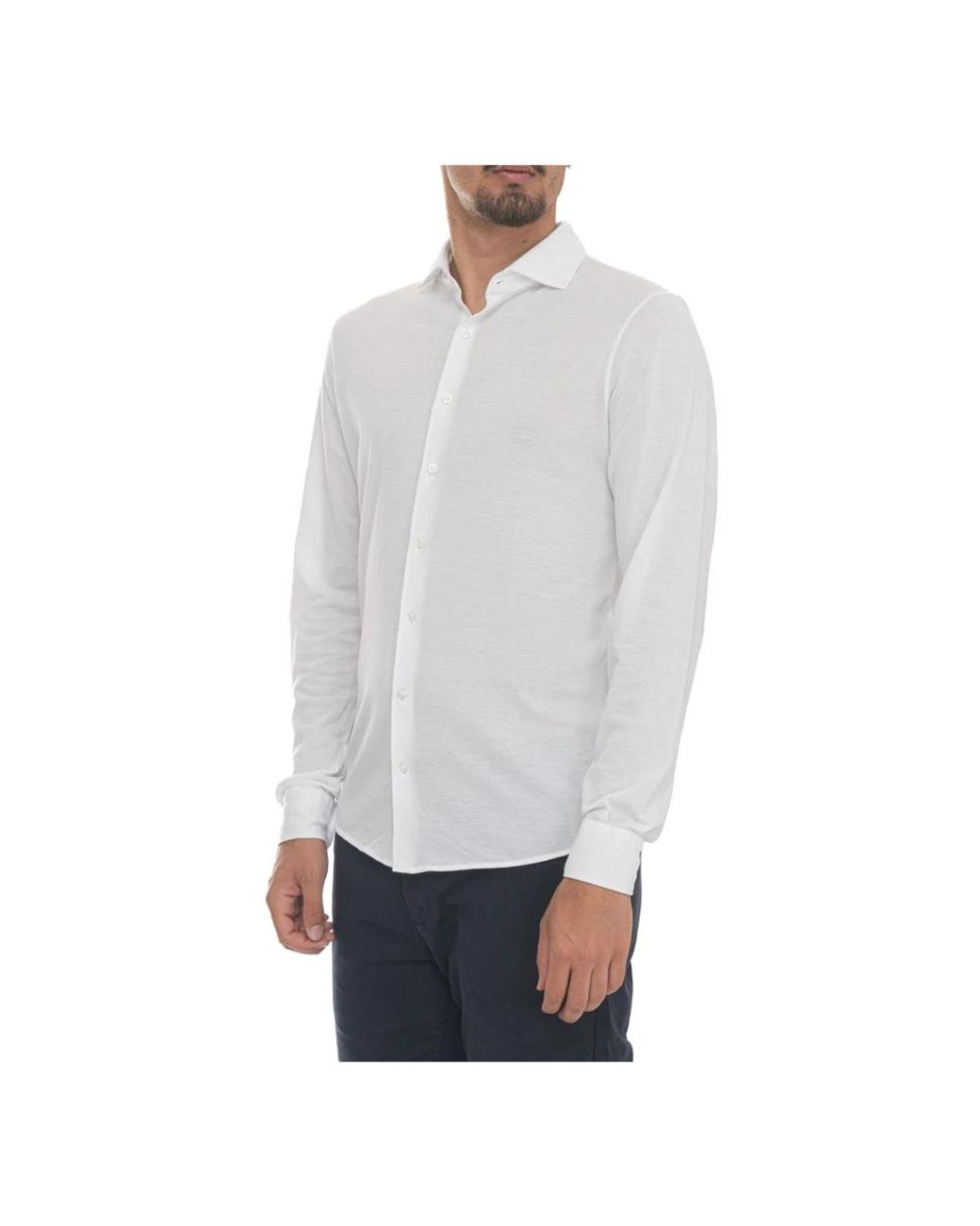 Gran Sasso White Formal Shirts for men