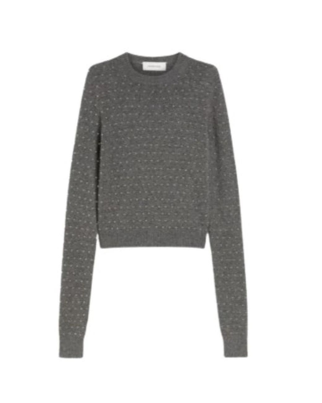 Sportmax Gray Round-Neck Knitwear