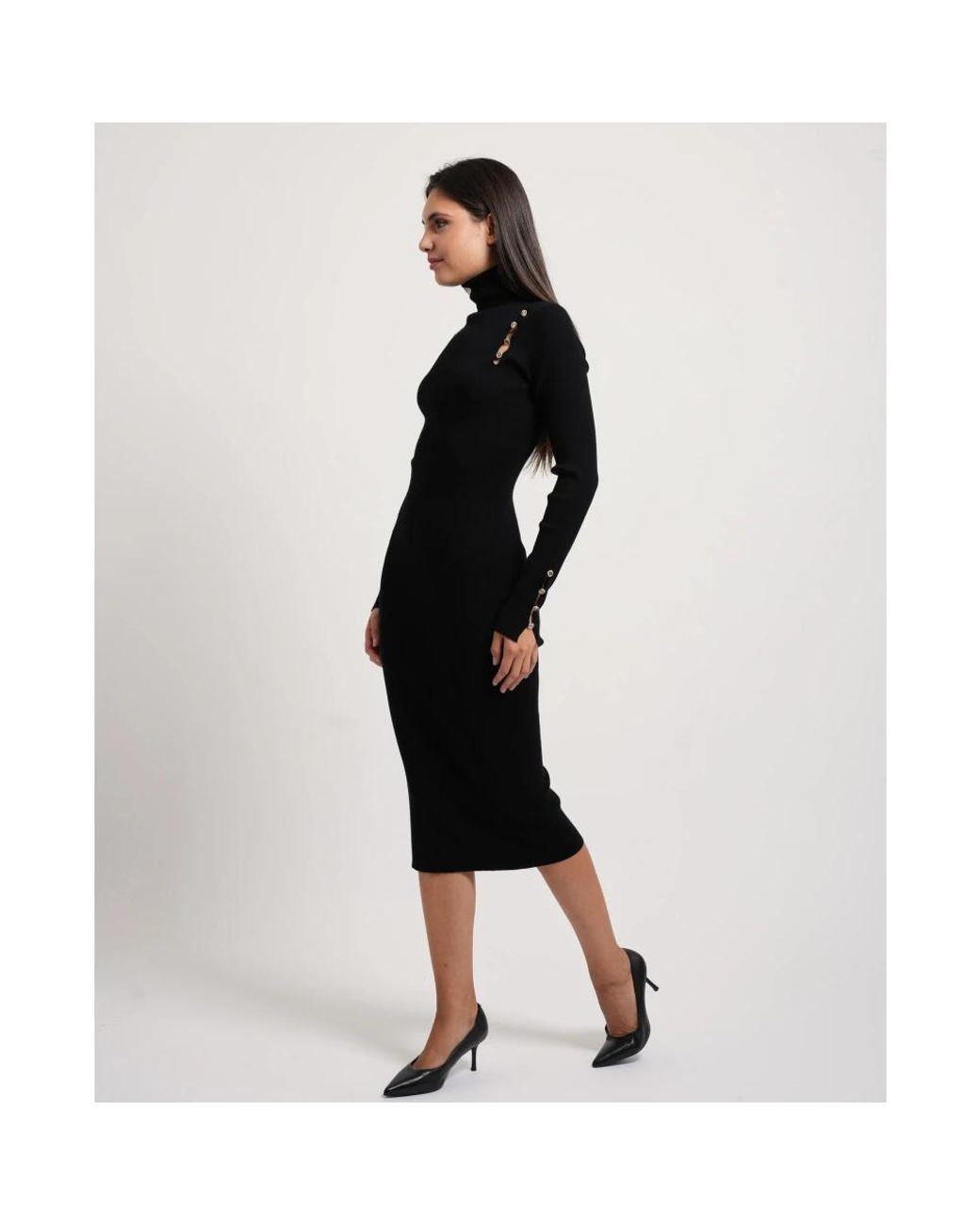 Fracomina Black Knitted Dresses