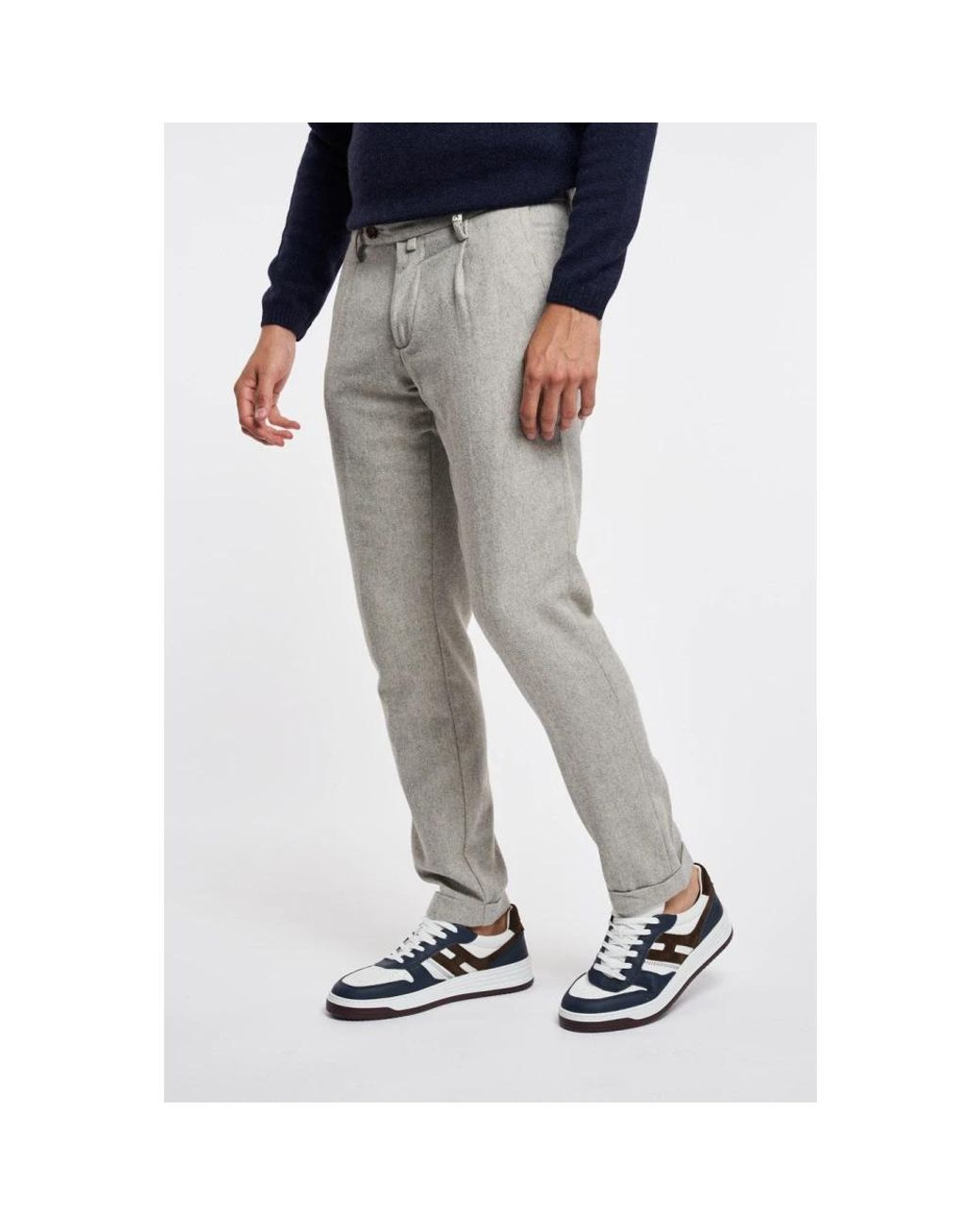 Myths Gray Slim-Fit Trousers for men