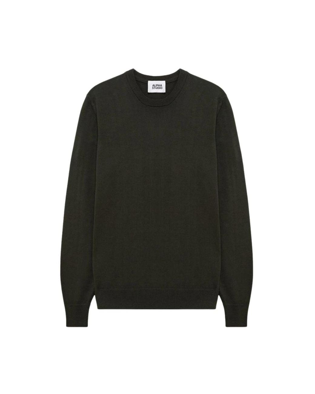 Alpha Studio Black Round-Neck Knitwear for men