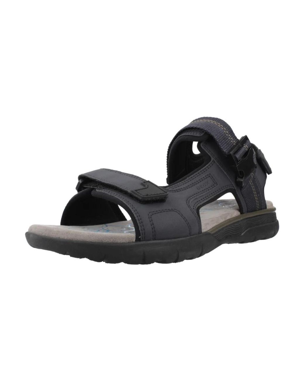 Geox Black Flat Sandals for men